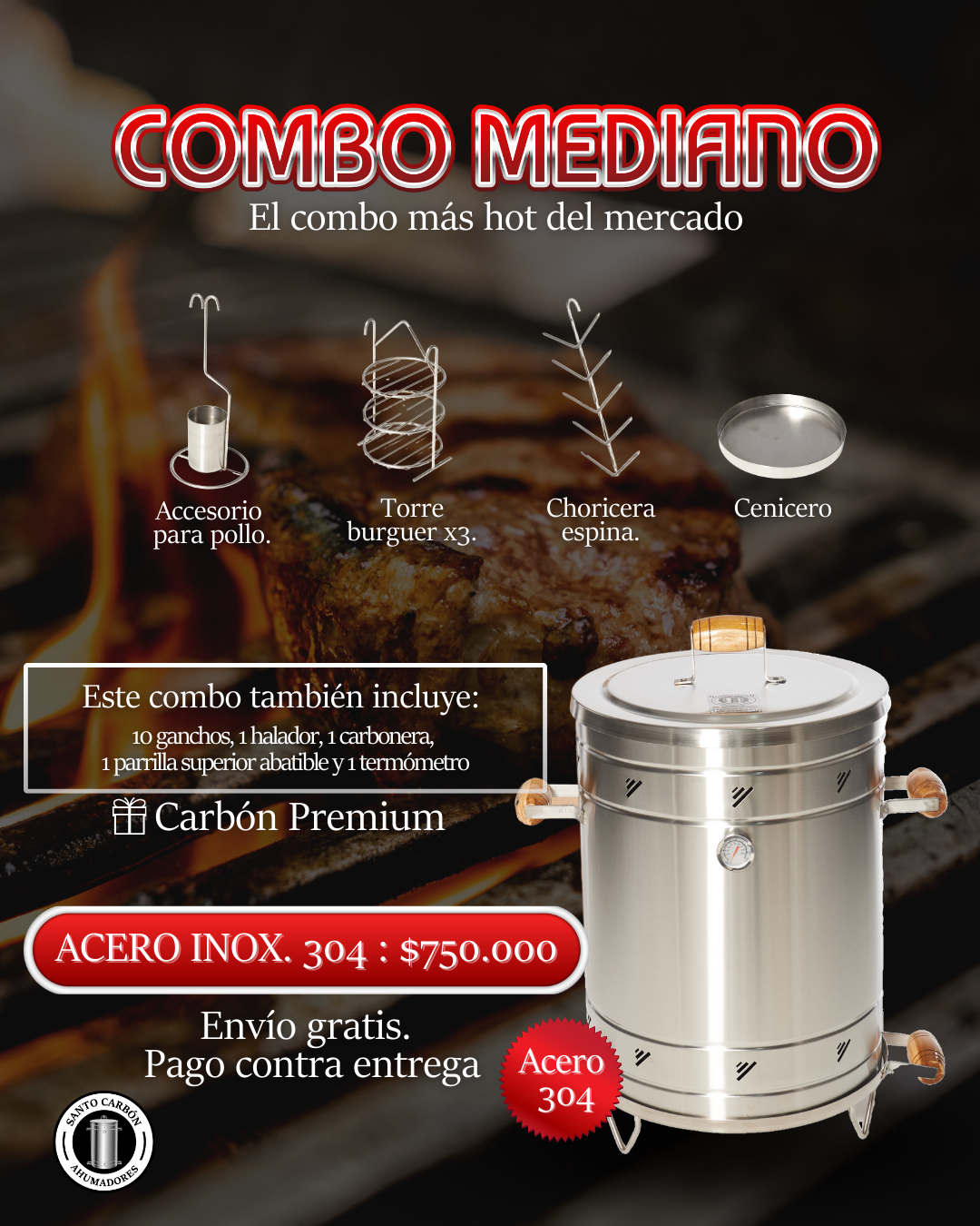Combo Barril Mediano - Acero inoxidable 304
