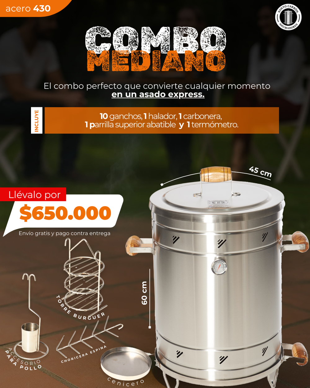Combo Barril Mediano 28 LB - Acero 430 20%